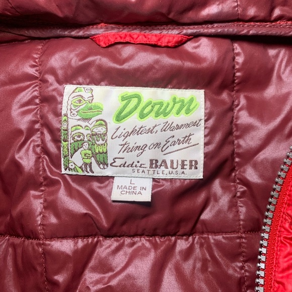 Vintage Eddie Bauer Red Goose down Coat size large - Picture 7 of 12